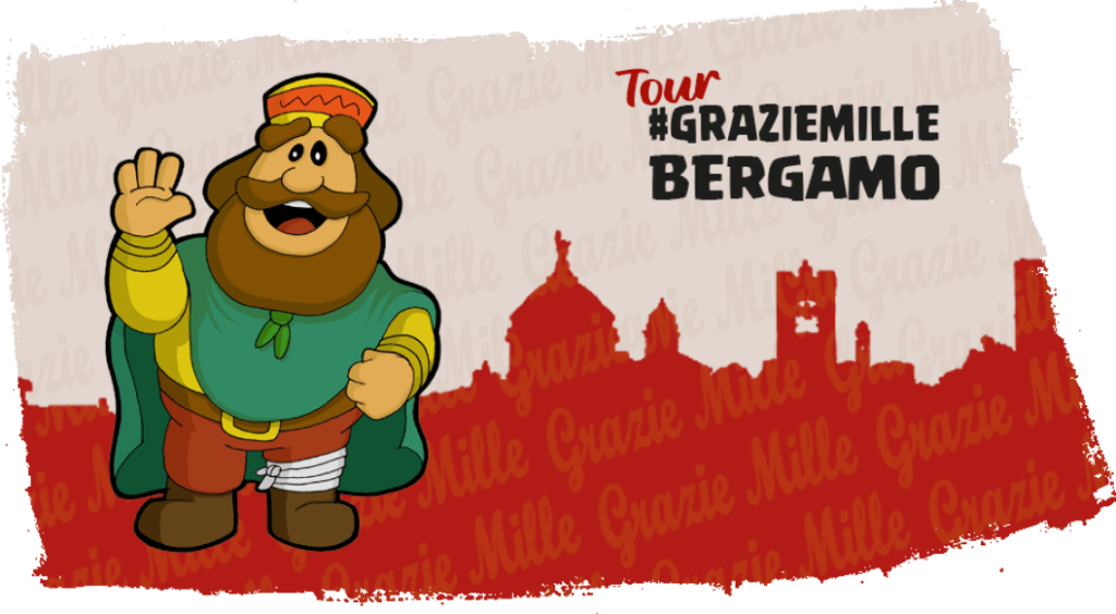 Illustrazione che rappresenta Garibaldi, uno dei simboli di Bergamo